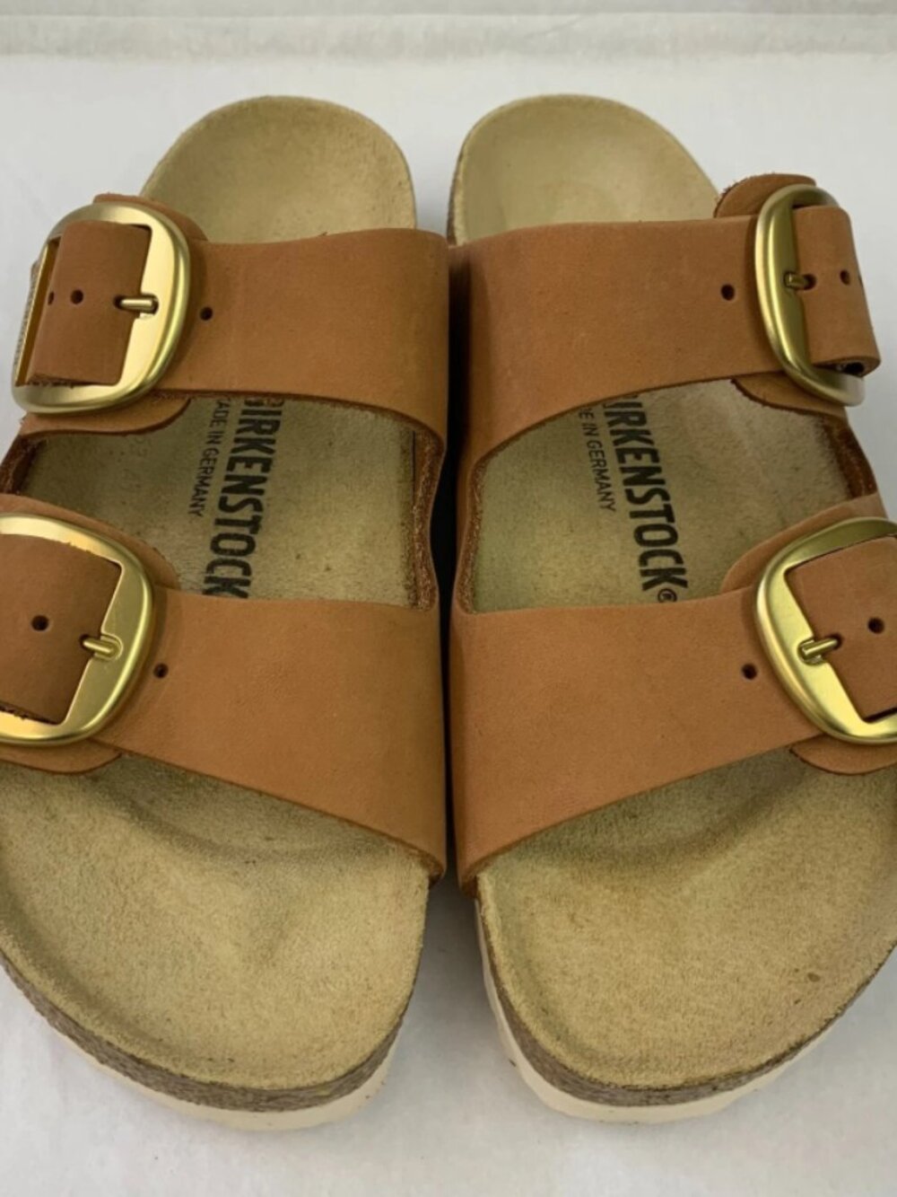Birkenstock Arizona Big Buckle Brandy Nubuck Leather Narrow Width Sandals